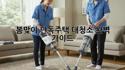 봄맞이 단독주택 대청소 완벽 가이드